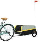 Sport si Outdoor - Ciclism - Accesorii pentru biciclete - Remorci biciclete - Remorca pentru biciclete, negru și galben, 45 kg, fier, mărime 126x63x50 cm - Infinity.ro
