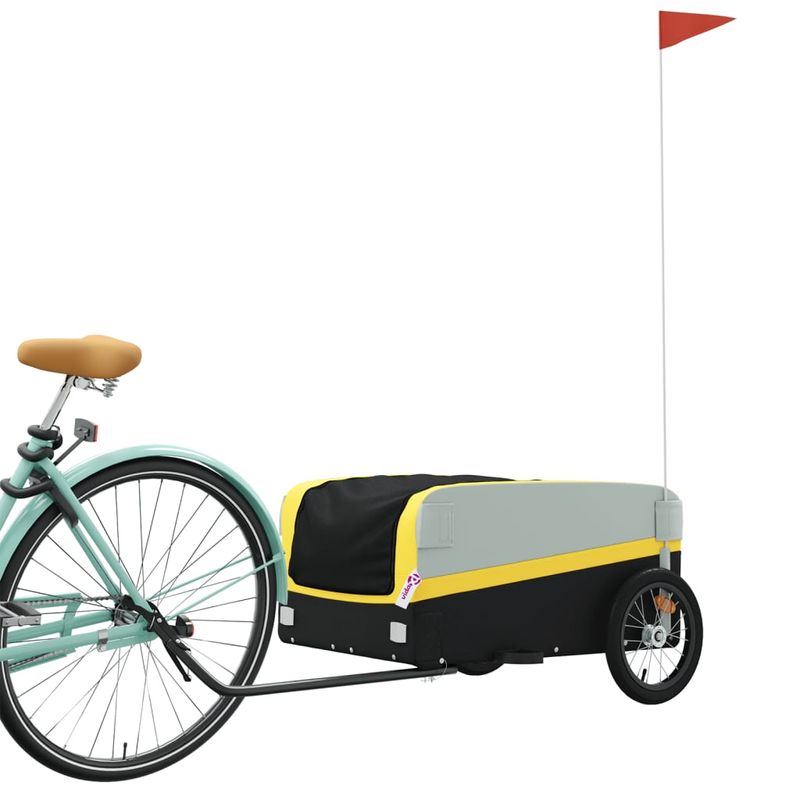 Sport si Outdoor - Ciclism - Accesorii pentru biciclete - Remorci biciclete - Remorca pentru biciclete, negru și galben, 45 kg, fier, mărime 126x63x50 cm - Infinity.ro