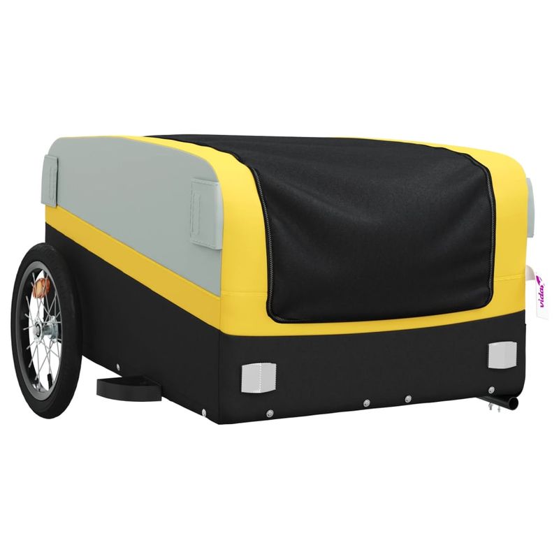 Sport si Outdoor - Ciclism - Accesorii pentru biciclete - Remorci biciclete - Remorca pentru biciclete, negru și galben, 45 kg, fier, mărime 126x63x50 cm - Infinity.ro
