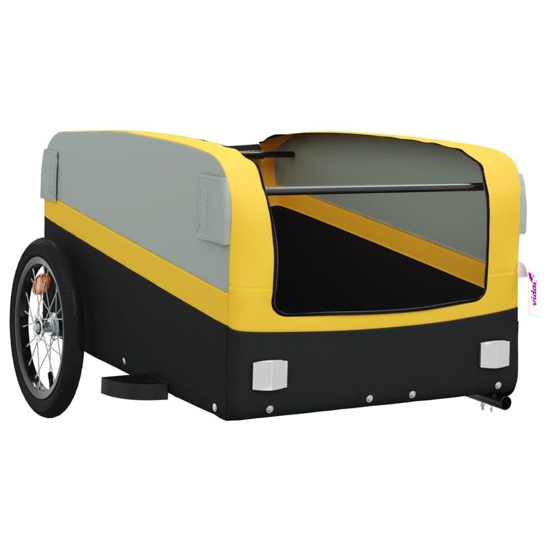 Sport si Outdoor - Ciclism - Accesorii pentru biciclete - Remorci biciclete - Remorca pentru biciclete, negru și galben, 45 kg, fier, mărime 126x63x50 cm - Infinity.ro