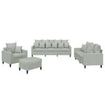 Casa si Gradina - Mobilier - Seturi de mobilier - Seturi living - Set de canapele cu perne, 4 piese, gri deschis, catifea - Infinity.ro