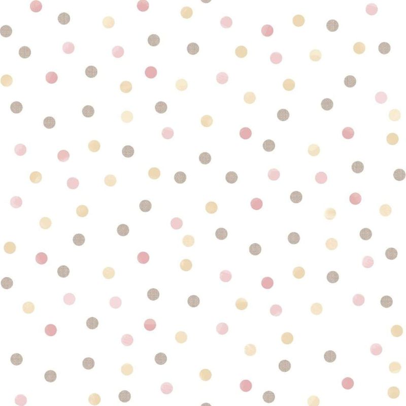 Casa si Gradina - Decoratiuni - Tapet - Noordwand Tapet „Mondo baby Confetti Dots”, roz, alb si maro - Infinity.ro