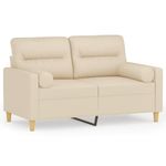 Casa si Gradina - Mobilier - Canapele si coltare - Canapele - Canapea cu 2 locuri cu pernute, crem, 120 cm, textil - Infinity.ro