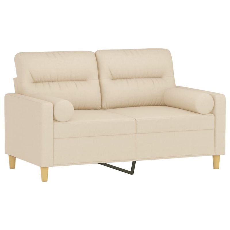Casa si Gradina - Mobilier - Canapele si coltare - Canapele - Canapea cu 2 locuri cu pernute, crem, 120 cm, textil - Infinity.ro