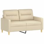 Casa si Gradina - Mobilier - Canapele si coltare - Canapele - Canapea cu 2 locuri cu pernute, crem, 120 cm, textil - Infinity.ro
