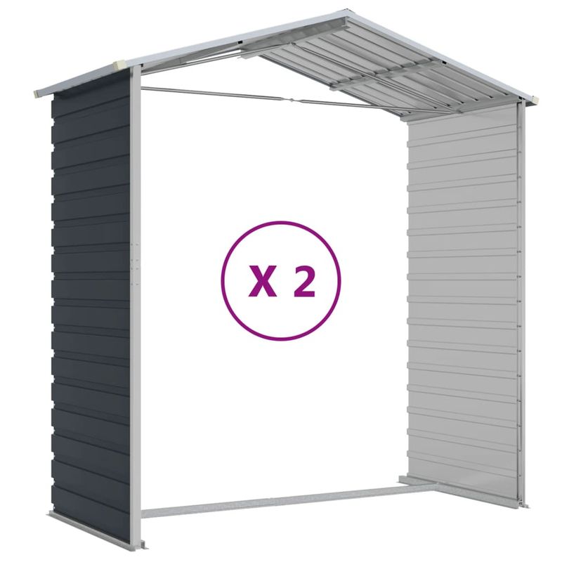 Casa si Gradina - Gradina si terasa - Casute de gradina - Sopron de gradina, antracit, 191x215x198 cm, otel galvanizat - Infinity.ro