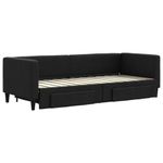 Casa si Gradina - Mobilier - Paturi si accesorii - Paturi - Pat de zi cu extensie si sertare, negru, 80x200 cm, textil - Infinity.ro