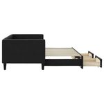 Casa si Gradina - Mobilier - Paturi si accesorii - Paturi - Pat de zi cu extensie si sertare, negru, 80x200 cm, textil - Infinity.ro