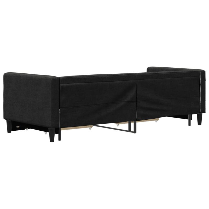 Casa si Gradina - Mobilier - Paturi si accesorii - Paturi - Pat de zi cu extensie si sertare, negru, 80x200 cm, textil - Infinity.ro