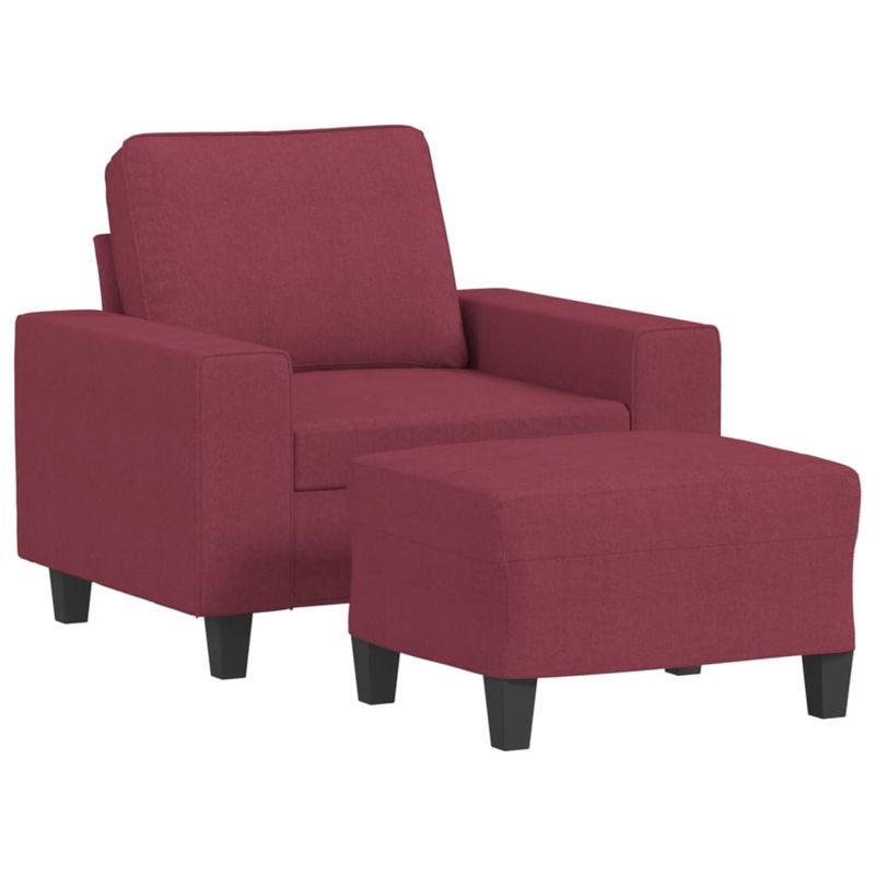 Casa si Gradina - Mobilier - Scaune si fotolii - Fotolii - Fotoliu canapea cu taburet, rosu vin, 60 cm, material textil - Infinity.ro