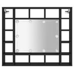 Casa si Gradina - Mobilier - Comode si corpuri - Masute de toaleta - Dulap cu oglinda cu LED, negru, 91x15x76,5 cm - Infinity.ro