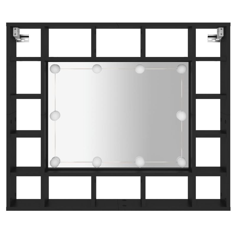 Casa si Gradina - Mobilier - Comode si corpuri - Masute de toaleta - Dulap cu oglinda cu LED, negru, 91x15x76,5 cm - Infinity.ro