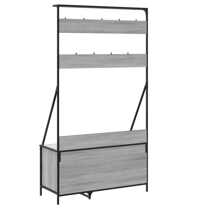 Casa si Gradina - Mobilier - Organizare si depozitare - Cuiere - Suport de haine cu raft pantofi, sonoma gri, 100x41x184 cm - Infinity.ro