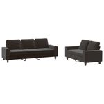 Casa si Gradina - Mobilier - Seturi de mobilier - Seturi living - Set de canapele, 2 piese, negru, material textil - Infinity.ro
