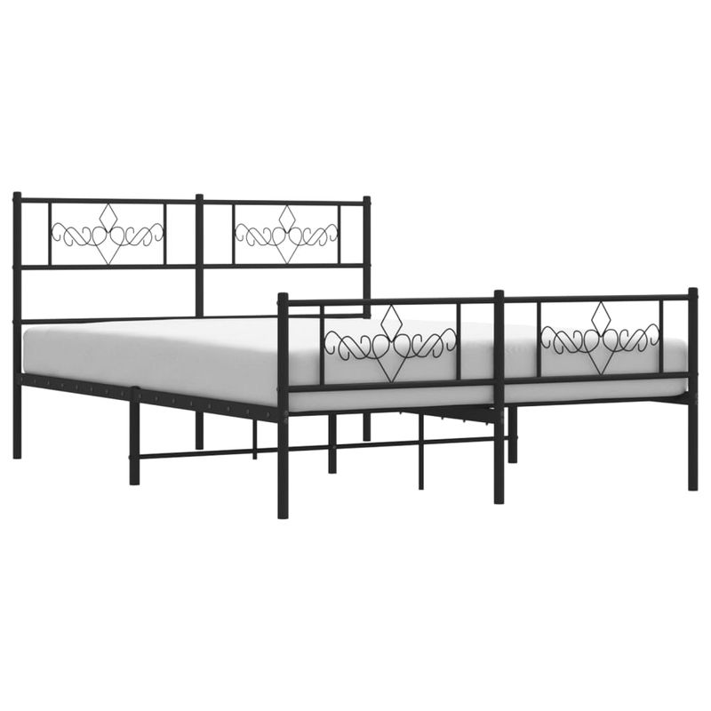 Casa si Gradina - Mobilier - Paturi si accesorii - Paturi - Cadru pat metalic cu tablie de cap/picioare, negru, 135x190 cm - Infinity.ro