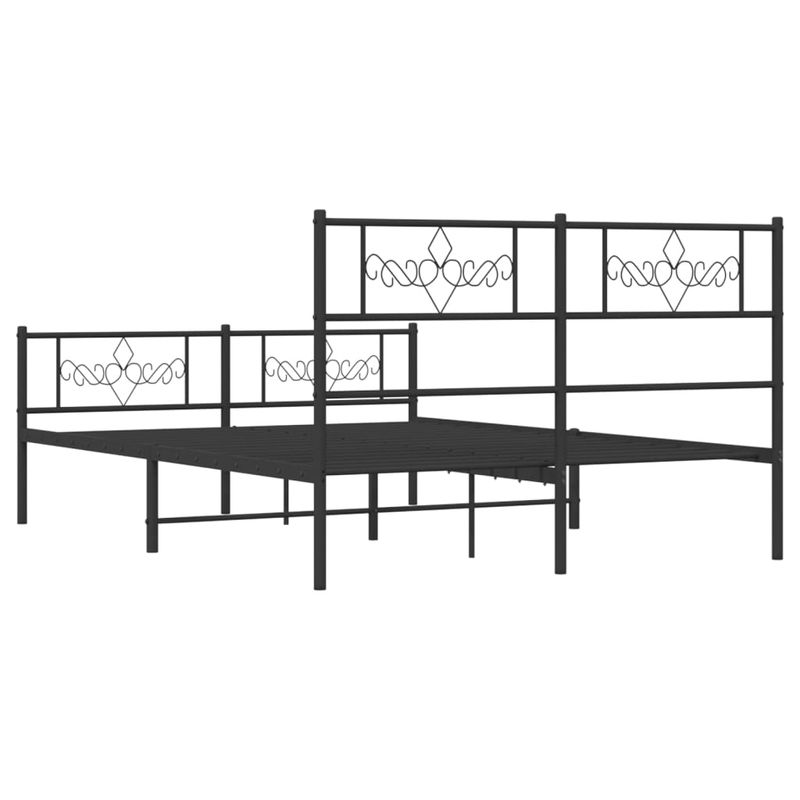 Casa si Gradina - Mobilier - Paturi si accesorii - Paturi - Cadru pat metalic cu tablie de cap/picioare, negru, 135x190 cm - Infinity.ro