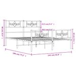 Casa si Gradina - Mobilier - Paturi si accesorii - Paturi - Cadru pat metalic cu tablie de cap/picioare, negru, 135x190 cm - Infinity.ro