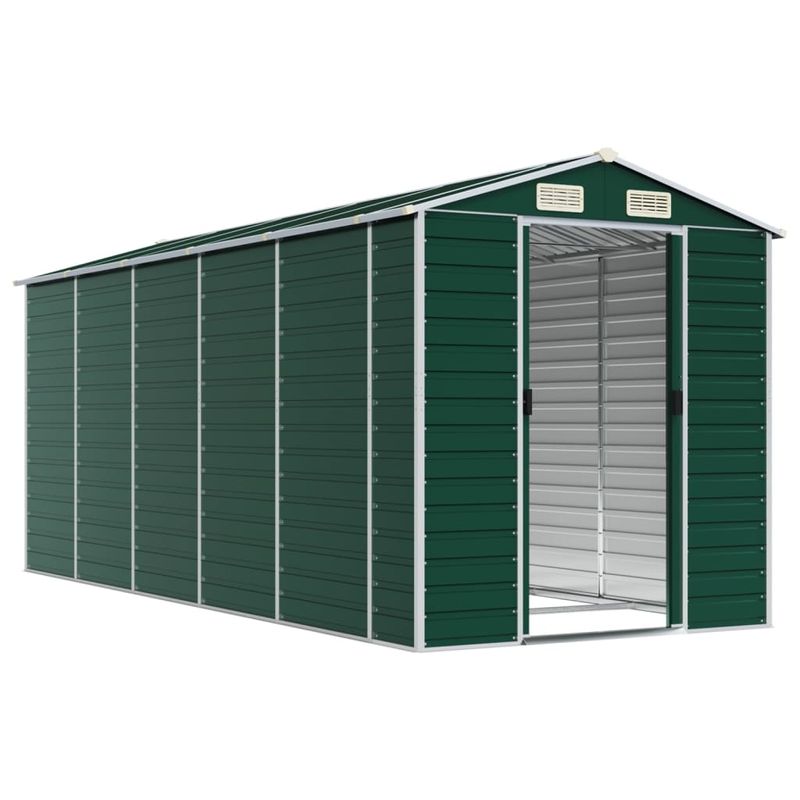 Casa si Gradina - Gradina si terasa - Casute de gradina - Sopron de gradina, verde, 191x470x198 cm, otel zincat - Infinity.ro