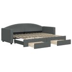 Casa si Gradina - Mobilier - Paturi si accesorii - Paturi - Pat de zi cu extensie si sertare, gri inchis, 80x200 cm textil - Infinity.ro