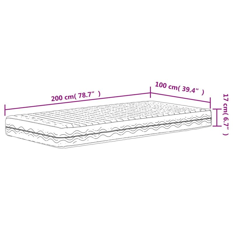 Casa si Gradina - Mobilier - Saltele si somiere - Saltele - Saltea din spuma, alb, 100x200 cm, duritate H2 H3 - Infinity.ro