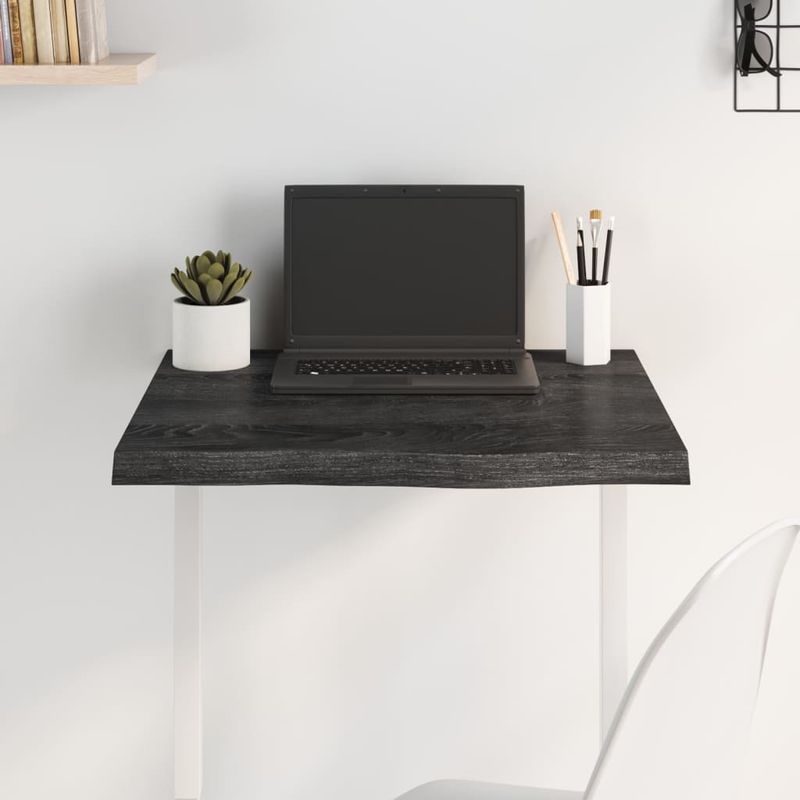 Casa si Gradina - Mobilier - Feronerie si accesorii mobila - Blat de masa maro 60x60x(2-4) cm, lemn masiv stejar tratat, maro închis - Infinity.ro