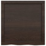 Casa si Gradina - Mobilier - Feronerie si accesorii mobila - Blat de masa maro 60x60x(2-4) cm, lemn masiv stejar tratat, maro închis - Infinity.ro