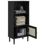 Casa si Gradina - Mobilier - Biblioteci si rafturi - Biblioteci - Biblioteca SENJA aspect ratan negru 60x35x130 cm lemn masiv pin - Infinity.ro