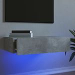 Casa si Gradina - Mobilier - Comode si corpuri - Comode - Comoda TV cu lumini LED, gri beton, 60x35x15,5 cm - Infinity.ro