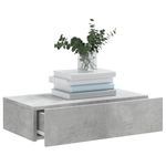Casa si Gradina - Mobilier - Comode si corpuri - Comode - Comoda TV cu lumini LED, gri beton, 60x35x15,5 cm - Infinity.ro