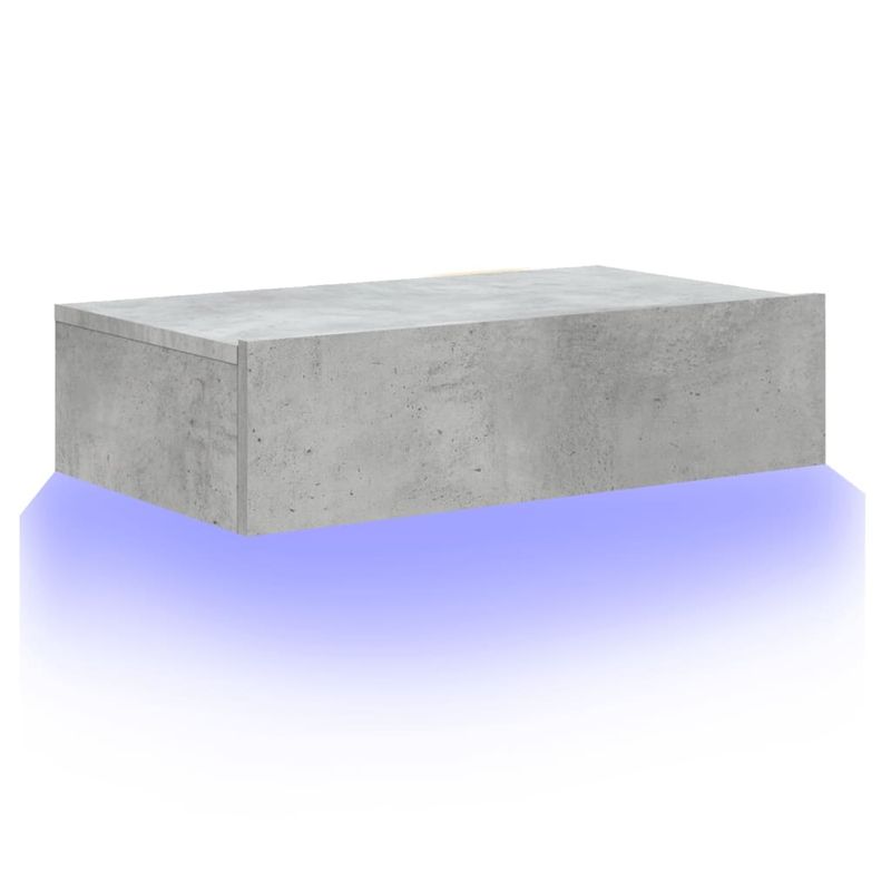 Casa si Gradina - Mobilier - Comode si corpuri - Comode - Comoda TV cu lumini LED, gri beton, 60x35x15,5 cm - Infinity.ro