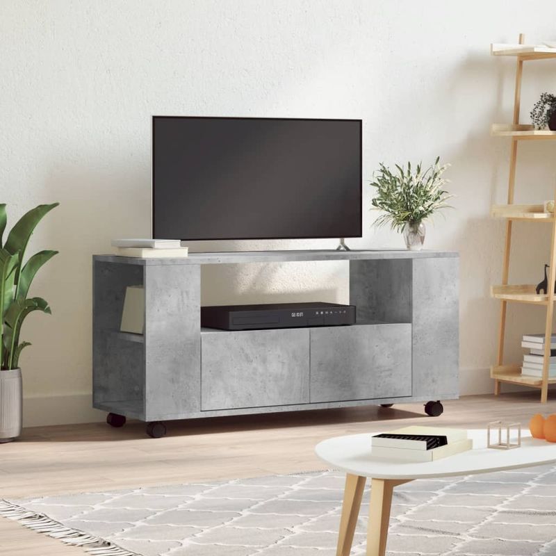 Casa si Gradina - Mobilier - Comode si corpuri - Comode - Comoda TV, gri beton, 102x34,5x43 cm, lemn prelucrat - Infinity.ro