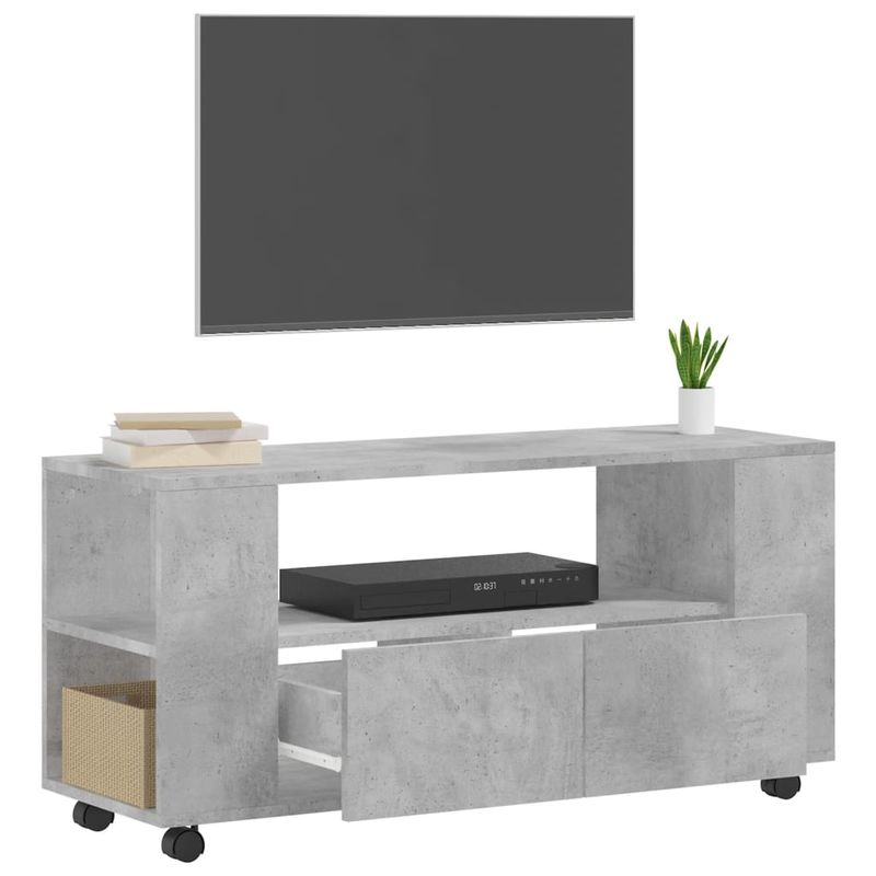 Casa si Gradina - Mobilier - Comode si corpuri - Comode - Comoda TV, gri beton, 102x34,5x43 cm, lemn prelucrat - Infinity.ro