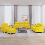 Casa si Gradina - Mobilier - Seturi de mobilier - Seturi living - Set de canapele cu perne, 4 piese, galben deschis, textil - Infinity.ro