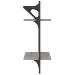 Casa si Gradina - Mobilier - Biblioteci si rafturi - Rafturi - Rafturi perete 2 niveluri cu bare 2 buc. gri sonoma 30x25x65 cm - Infinity.ro