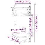 Casa si Gradina - Mobilier - Biblioteci si rafturi - Rafturi - Rafturi perete 2 niveluri cu bare 2 buc. gri sonoma 30x25x65 cm - Infinity.ro