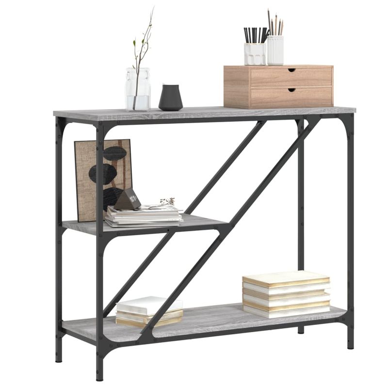 Casa si Gradina - Mobilier - Comode si corpuri - Console - Masuta consola, gri sonoma, 88,5x30x75 cm, lemn prelucrat - Infinity.ro