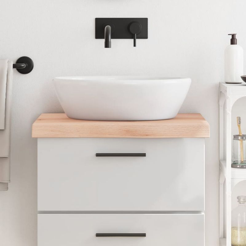Casa si Gradina - Mobilier - Mobilier baie - Blaturi baie - Blat de baie, 60x60x(2-6) cm, lemn masiv netratat - Infinity.ro