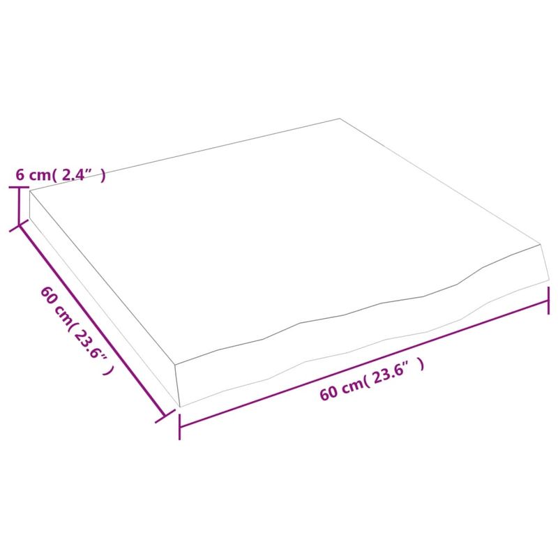 Casa si Gradina - Mobilier - Mobilier baie - Blaturi baie - Blat de baie, 60x60x(2-6) cm, lemn masiv netratat - Infinity.ro
