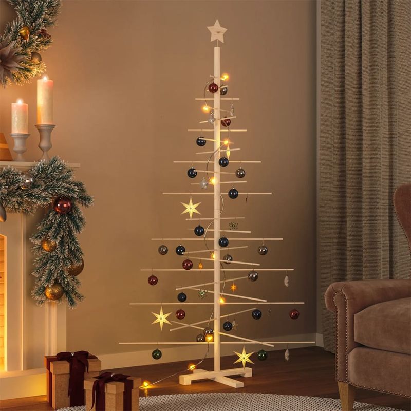 Casa si Gradina - Decoratiuni - Decoratiuni de sezon - Brad de Craciun din lemn decorativ, 180 cm, lemn de pin masiv - Infinity.ro