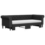 Casa si Gradina - Mobilier - Paturi si accesorii - Paturi - Pat de zi cu extensie si saltele negru 90x200cm piele ecologica - Infinity.ro
