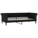 Casa si Gradina - Mobilier - Paturi si accesorii - Paturi - Pat de zi cu extensie si saltele negru 90x200cm piele ecologica - Infinity.ro
