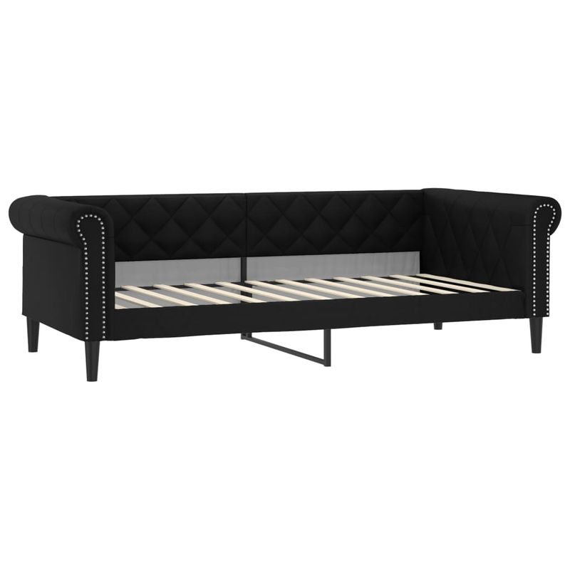Casa si Gradina - Mobilier - Paturi si accesorii - Paturi - Pat de zi cu extensie si saltele negru 90x200cm piele ecologica - Infinity.ro
