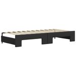 Casa si Gradina - Mobilier - Paturi si accesorii - Paturi - Pat de zi cu extensie si saltele negru 90x200cm piele ecologica - Infinity.ro