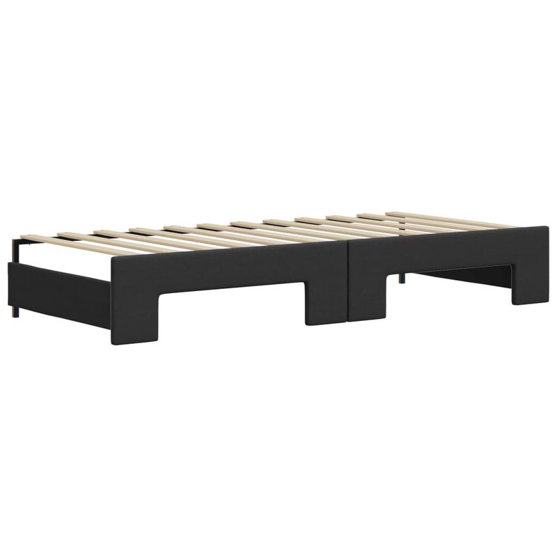 Casa si Gradina - Mobilier - Paturi si accesorii - Paturi - Pat de zi cu extensie si saltele negru 90x200cm piele ecologica - Infinity.ro