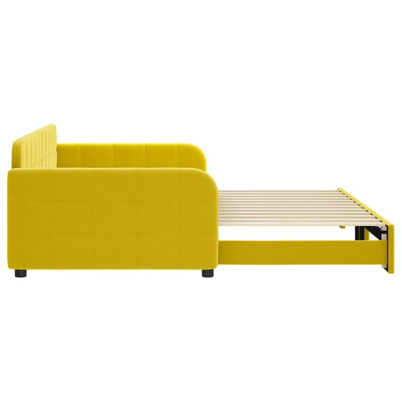 Casa si Gradina - Mobilier - Paturi si accesorii - Paturi - Pat de zi cu extensie, galben, 100x200 cm, catifea - Infinity.ro