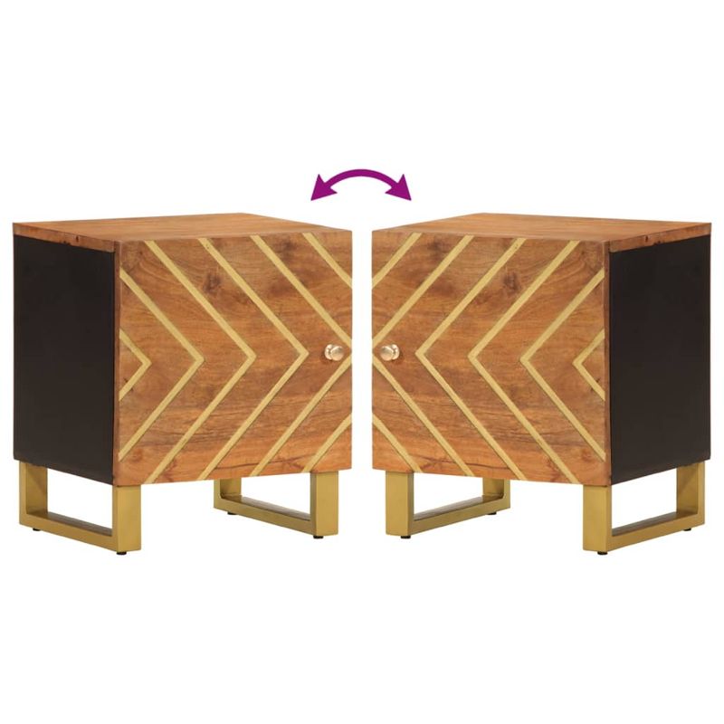 Casa si Gradina - Mobilier - Comode si corpuri - Noptiere - Noptiere, 2 buc., maro si negru, lemn masiv de mango - Infinity.ro