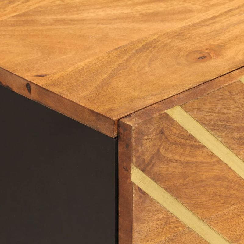 Casa si Gradina - Mobilier - Comode si corpuri - Noptiere - Noptiere, 2 buc., maro si negru, lemn masiv de mango - Infinity.ro