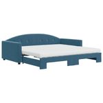 Casa si Gradina - Mobilier - Paturi si accesorii - Paturi - Pat de zi cu extensie si saltele, albastru, 100x200 cm, catifea - Infinity.ro