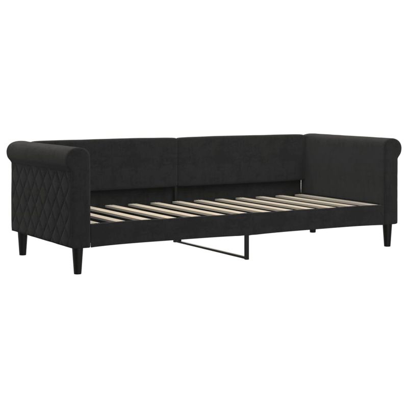 Casa si Gradina - Mobilier - Paturi si accesorii - Paturi - Pat de zi cu extensie si sertare, negru, 80x200 cm, catifea - Infinity.ro