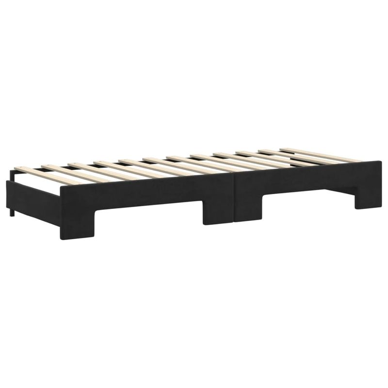 Casa si Gradina - Mobilier - Paturi si accesorii - Paturi - Pat de zi cu extensie si sertare, negru, 80x200 cm, catifea - Infinity.ro